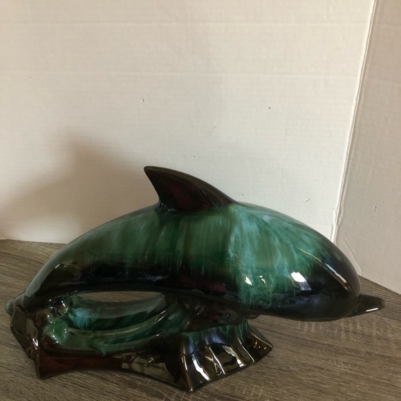Vtg Large Blue Mountain Pottery Dolphin - Picture 5 of 11